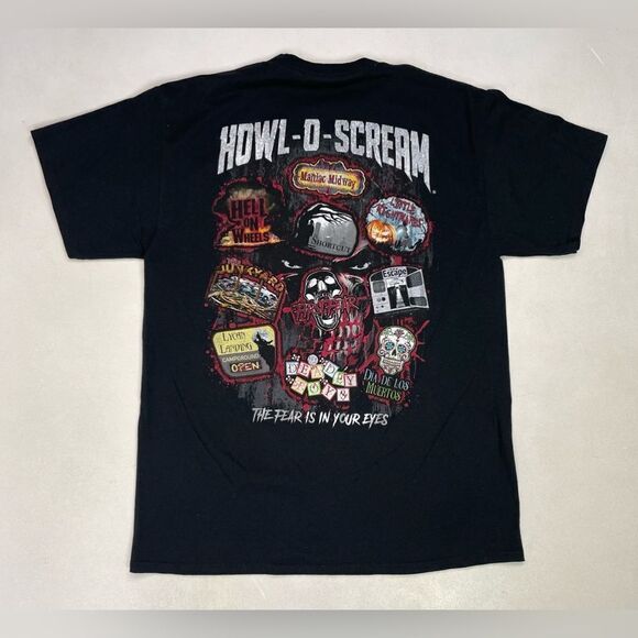 Busch Gardens Howl-O-Scream Graphic T-shirt Men Large Black Short Sleeve - Picture 1 of 6